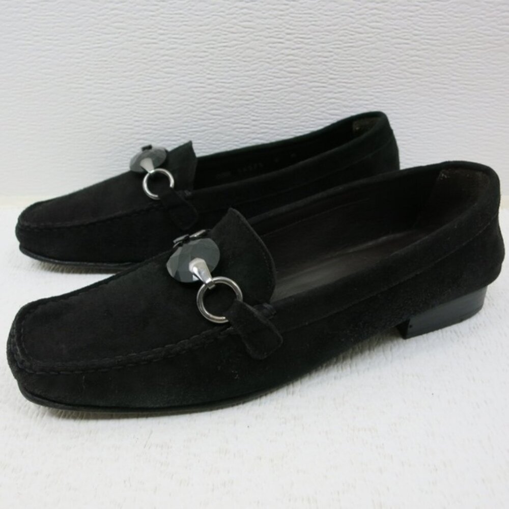 Stuart Weitzman Horsebit Suede Leather Dress Fashion Footwear Moccasins Sz 8